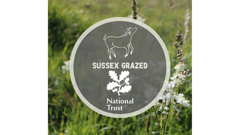 A logo for Sussex Grazed with the National Trust